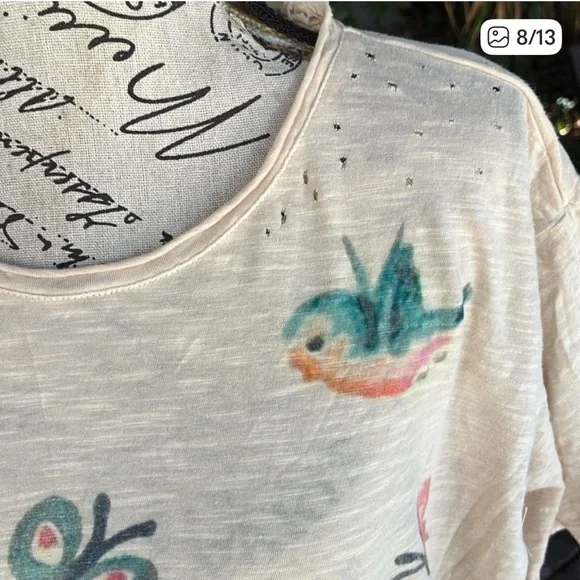 NWT🦌🦋🐦Magnolia Pearl 💯Cotton
Frolic Tee in One Size Fits Most - Picture 8 of 13